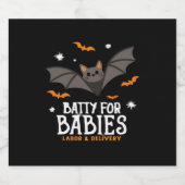 Schattigee Batty voor baby's Arbeid en bevalling V Sparkling Wijnetiket (Enkel label)