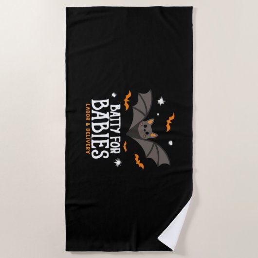 Schattigee Batty voor baby's Arbeid en bevalling V Strandlaken (Voorkant)