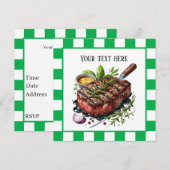 Schattigee BBQ Steak party Kaart (Voorkant / Achterkant)