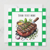 Schattigee BBQ Steak party Kaart (Voorkant)