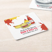 Schattigee BBQ Verjaardagsfeest Custom Kartonnen Onderzetters (Schuin)