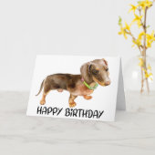 Schattigee Bday Puppy Hondenliefhebber Teckel Verj Kaart (Gele Bloem)