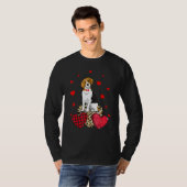 Schattigee Beagle 1 met Leopard Red Plaid Heart Id T-shirt (Voorkant volledig)