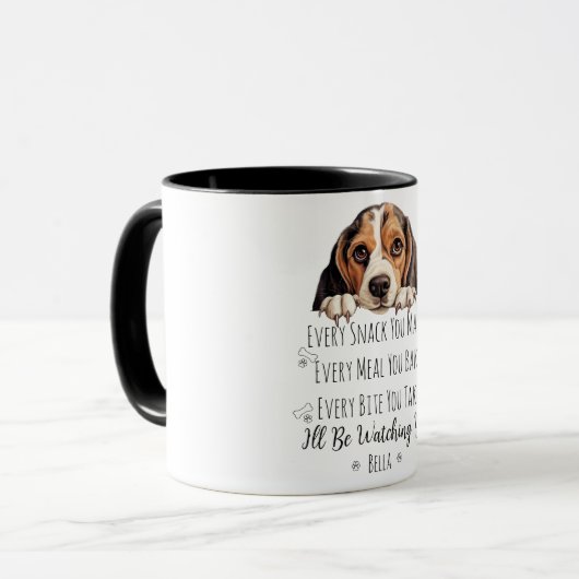 Schattigee Beagle Dog Funny Custom Mok (Voorkant links)