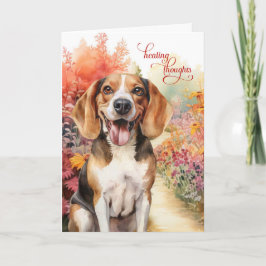 Schattigee Beagle Dog Garden Path Get Well Kaart