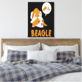Schattigee Beagle Dog liegt Canvas Afdruk (Insitu (Slaapkamer))