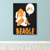 Schattigee Beagle Dog liegt Canvas Afdruk (Insitu (Houten vloer))