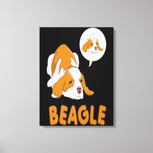 Schattigee Beagle Dog liegt Canvas Afdruk (Voorkant)