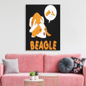 Schattigee Beagle Dog liegt Canvas Afdruk (Insitu (Woonkamer))