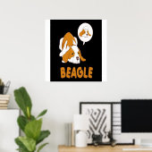 Schattigee Beagle Dog liegt Poster (Thuiskantoor)