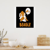 Schattigee Beagle Dog liegt Poster (Keuken)