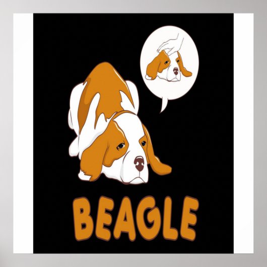 Schattigee Beagle Dog liegt Poster (Voorkant)