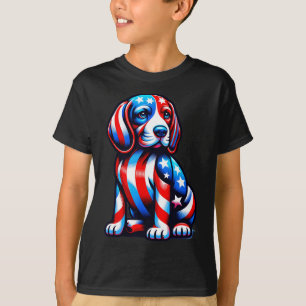Schattigee Beagle Dog USA Vlag Vrouwen Mannen Hond T-shirt