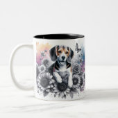 Schattigee Beagle Dog Wrap Tweekleurige Koffiemok (Links)