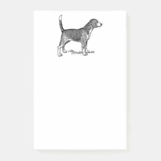 Schattigee Beagle Elegant Dog Drawing Post-it® Notes (Voorkant)