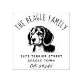 Schattigee Beagle familienaam retouradres Rubberstempel (Afrduk)