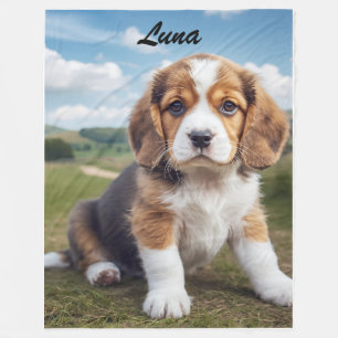 Schattigee Beagle gepersonaliseerd Fleece Deken