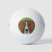 Schattigee Beagle golfbal Golfballen (Voorkant)