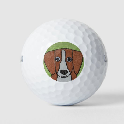 Schattigee Beagle golfbal Golfballen (Voorkant)