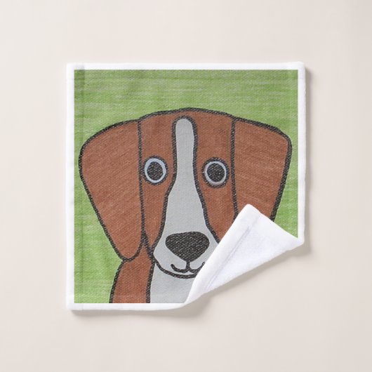 Schattigee Beagle handdoek set (Wasdoekje)