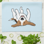 Schattigee Beagle Happy Cartoon Dog Fun Dierenvrie Theedoek (Gevouwen)