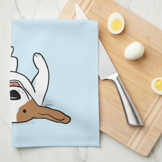 Schattigee Beagle Happy Cartoon Dog Fun Dierenvrie Theedoek (Quarter Fold)