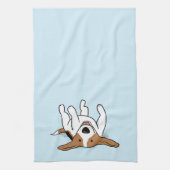 Schattigee Beagle Happy Cartoon Dog Fun Dierenvrie Theedoek (Verticaal)