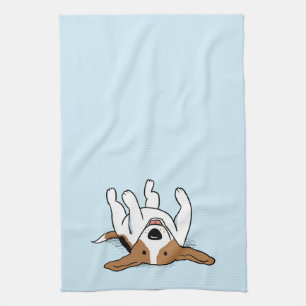 Schattigee Beagle Happy Cartoon Dog Fun Dierenvrie Theedoek