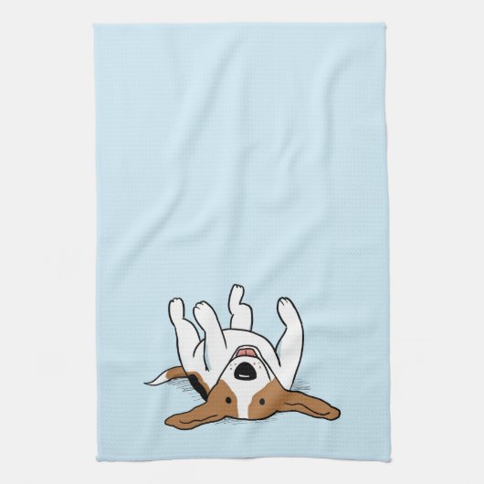 Schattigee Beagle Happy Cartoon Dog Fun Dierenvrie Theedoek (Verticaal)