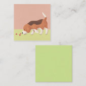 Schattigee Beagle & Harten Illustratie Notitiekaartje (Voorkant / Achterkant)