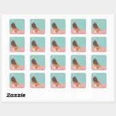 Schattigee Beagle & Harten Illustratie Vierkante Sticker (Vel)