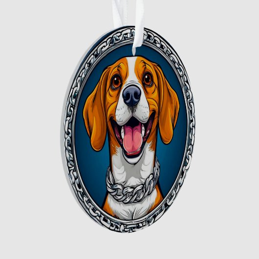 Schattigee Beagle hond Ornament (voorkant)