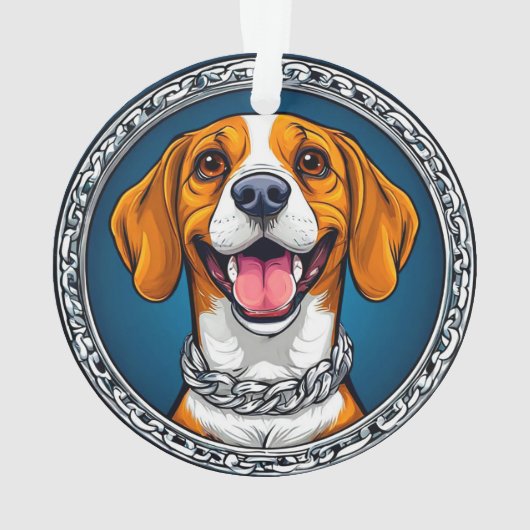 Schattigee Beagle hond Ornament (achterkant)