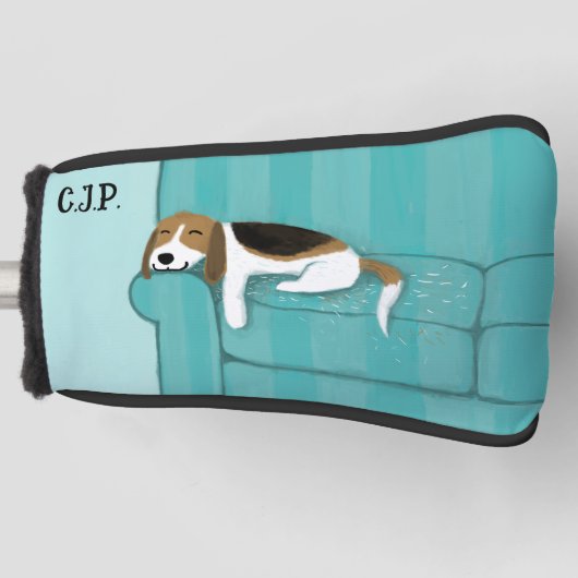 Schattigee Beagle Hondenliefhebber Custom Golfheadcover (Voorkant)