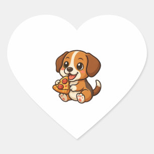 Schattigee beagle hondenpizza liefhebbers cartoon hart sticker