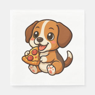 Schattigee beagle hondenpizza liefhebbers cartoon servet