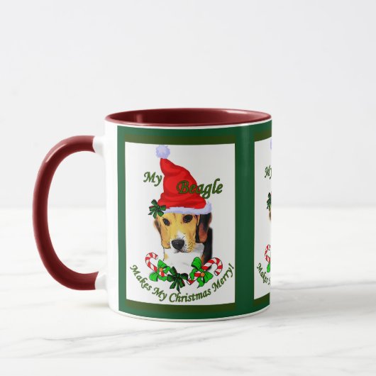 Schattigee Beagle kerstcadeaus Mok (Links)