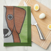 Schattigee Beagle keukenhanddoek (Quarter Fold)