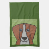 Schattigee Beagle keukenhanddoek (Verticaal)