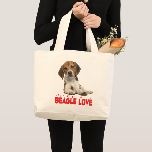 Schattigee Beagle Lover Gift Puppy Dog Grote Tote Bag (Voorkant (product))