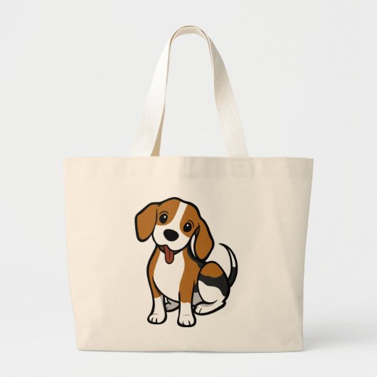 Schattigee Beagle Lover Gift Puppy Dog Grote Tote Bag (Voorkant)
