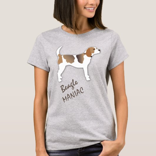 Schattigee Beagle Maniac T-shirt (Voorkant)