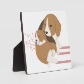 Schattigee Beagle Moeder & Baby Illustratie Fotoplaat (Voorkant)
