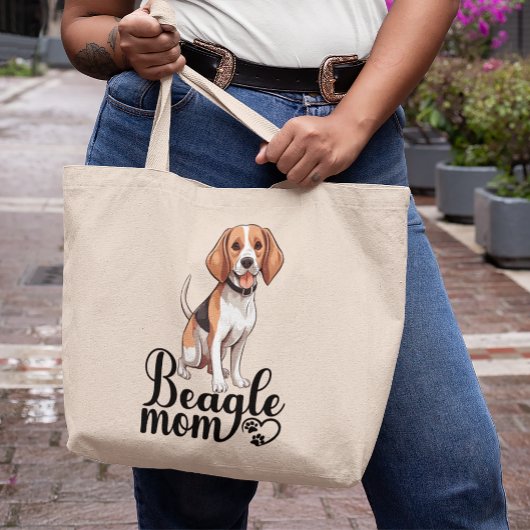 Schattigee Beagle Moeder Gift Grappige Cartoon Pup Grote Tote Bag