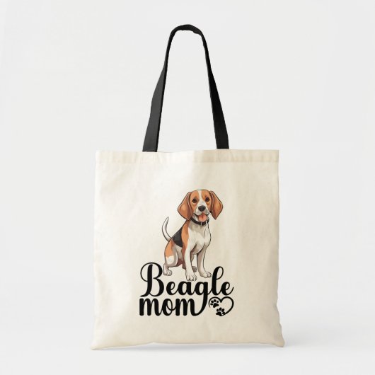 Schattigee Beagle Moeder Gift Grappige Cartoon Pup Tote Bag (Voorkant)