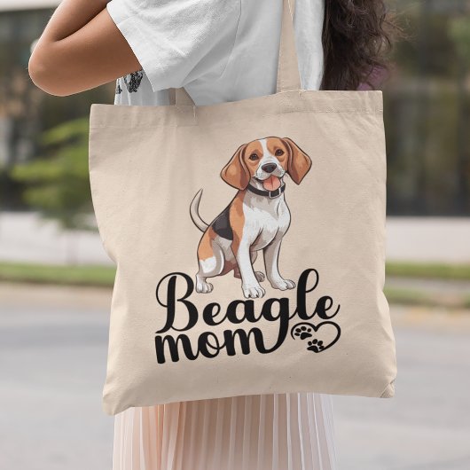 Schattigee Beagle Moeder Gift Grappige Cartoon Pup Tote Bag