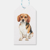 Schattigee Beagle Puppy Hondenfeestcadeaus Cadeaulabel (Voorkant)