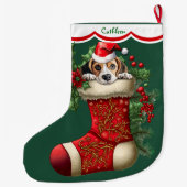 Schattigee Beagle Puppy Peking Grote Kerstsok (Achterkant)