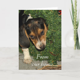 Schattigee Beagle Puppy Snoopy - Kerst Feestdagen Kaart