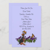 Schattigee Beagle Puppy Vlinders Party Kaart (Voorkant / Achterkant)